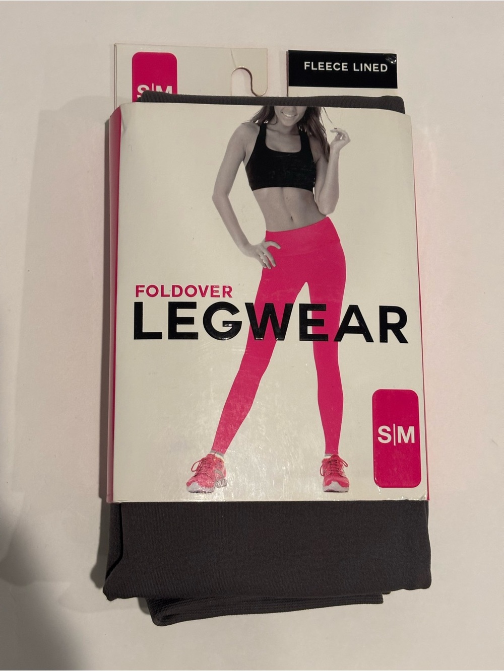 Grey Fleece-Lined Foldover Legwear Leggings - Small/Medium